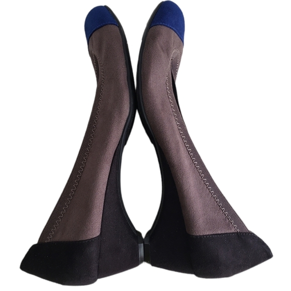 🪻BOGO🪻 DANA BUCHMAN Deelyah‎ Blue Gray Black Colorblock Pumps Size 9 M - Picture 9 of 10